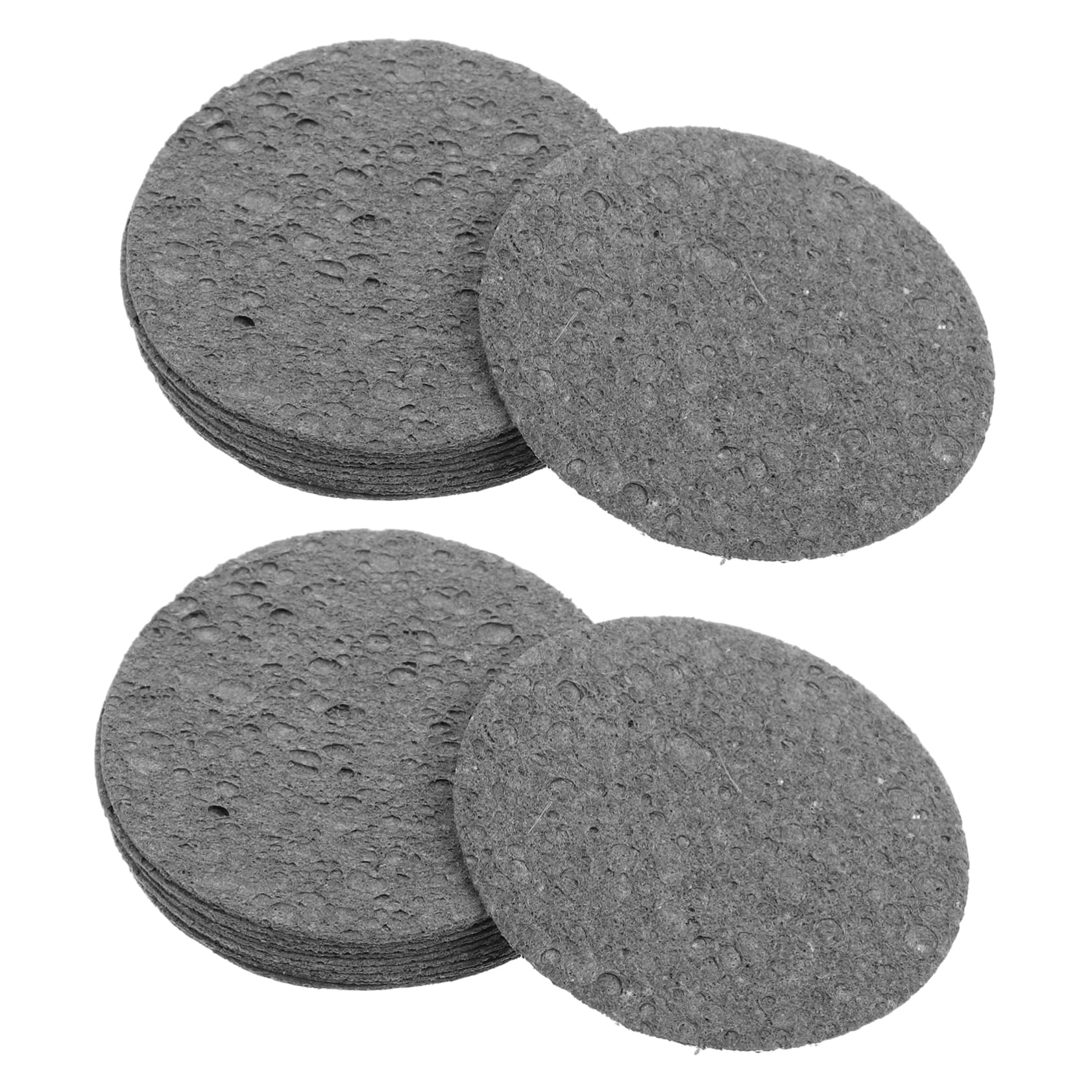 PACKOVE 10Pcs Reusable Face Cleansing Sponges Soft Wood Pulp Makeup Pads for Gentle Exfoliation Quick Absorption Enhanced Cleaning Round Design for Daily