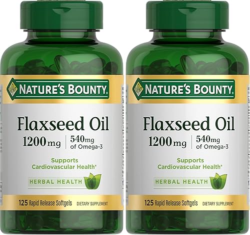 Miniatura 6 de Nature's Bounty Lino y Omega 3, suplemento dietético, apoya la salud cardiovascular, 1200 mg, cápsulas blandas, 125
