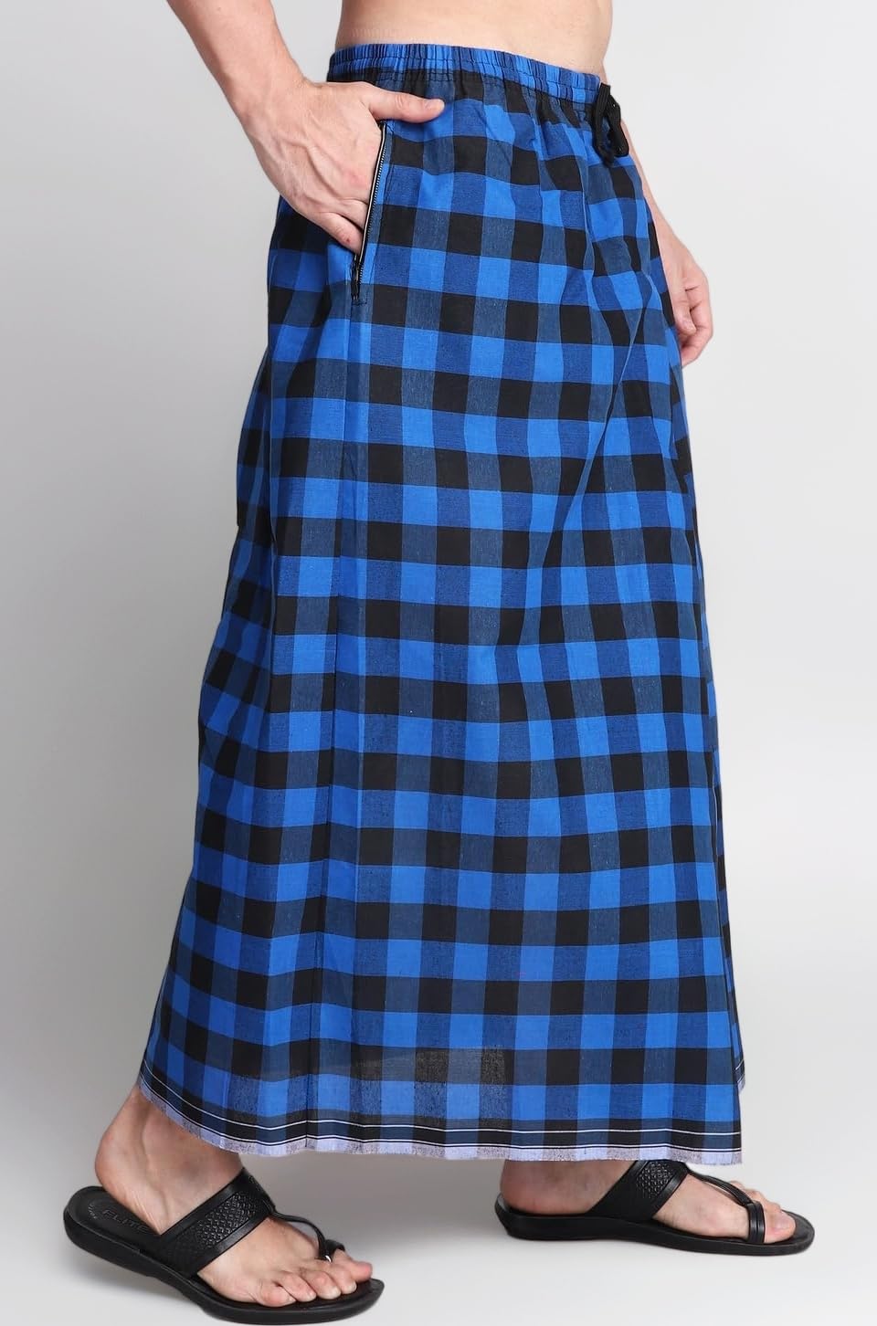 Gowri Tex Elastic Premium Lungi with Dual Packet Pack of 1