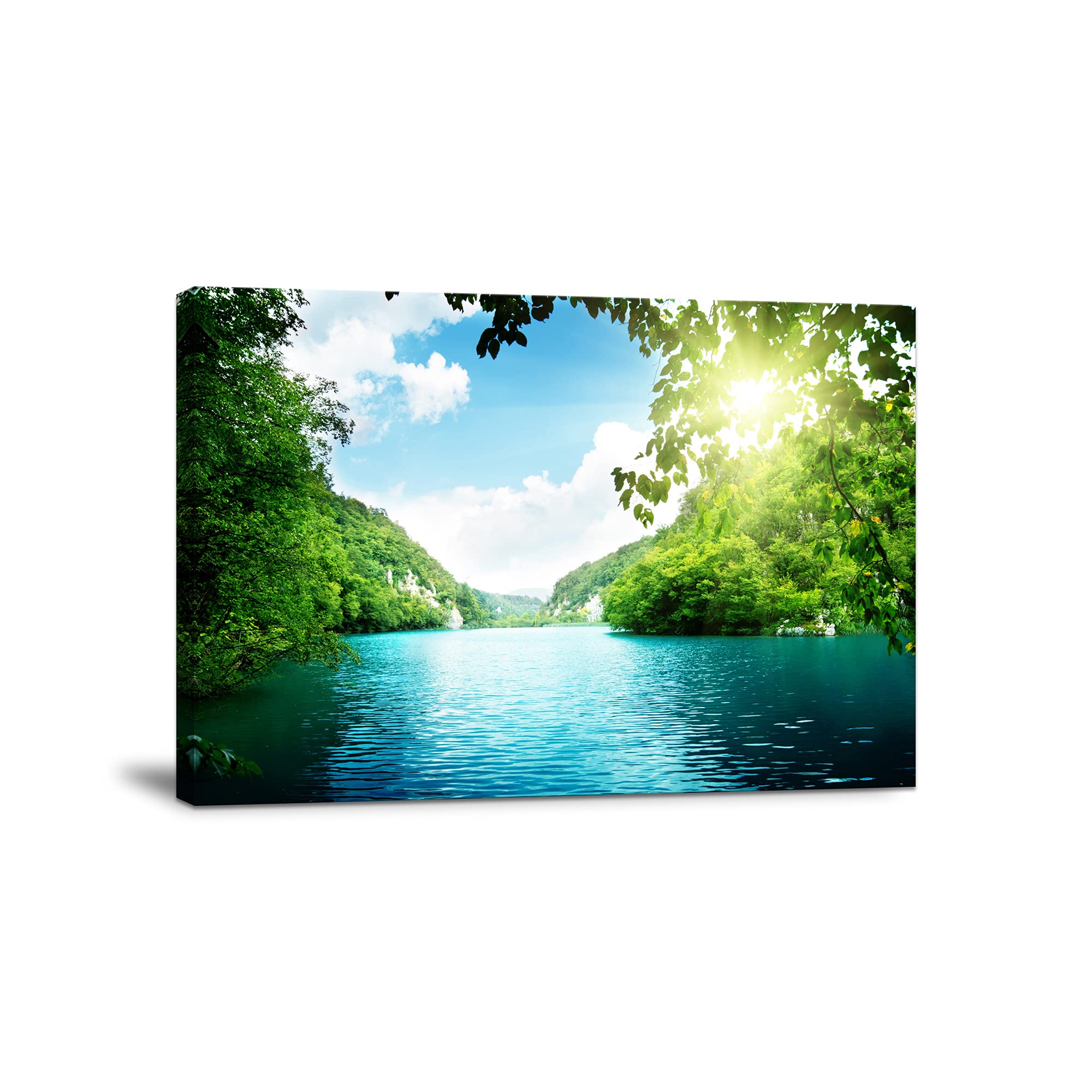 Amazon.co.jp: 山 絵 太陽 アートパネル 壁掛け 風景画 森林 自然風景