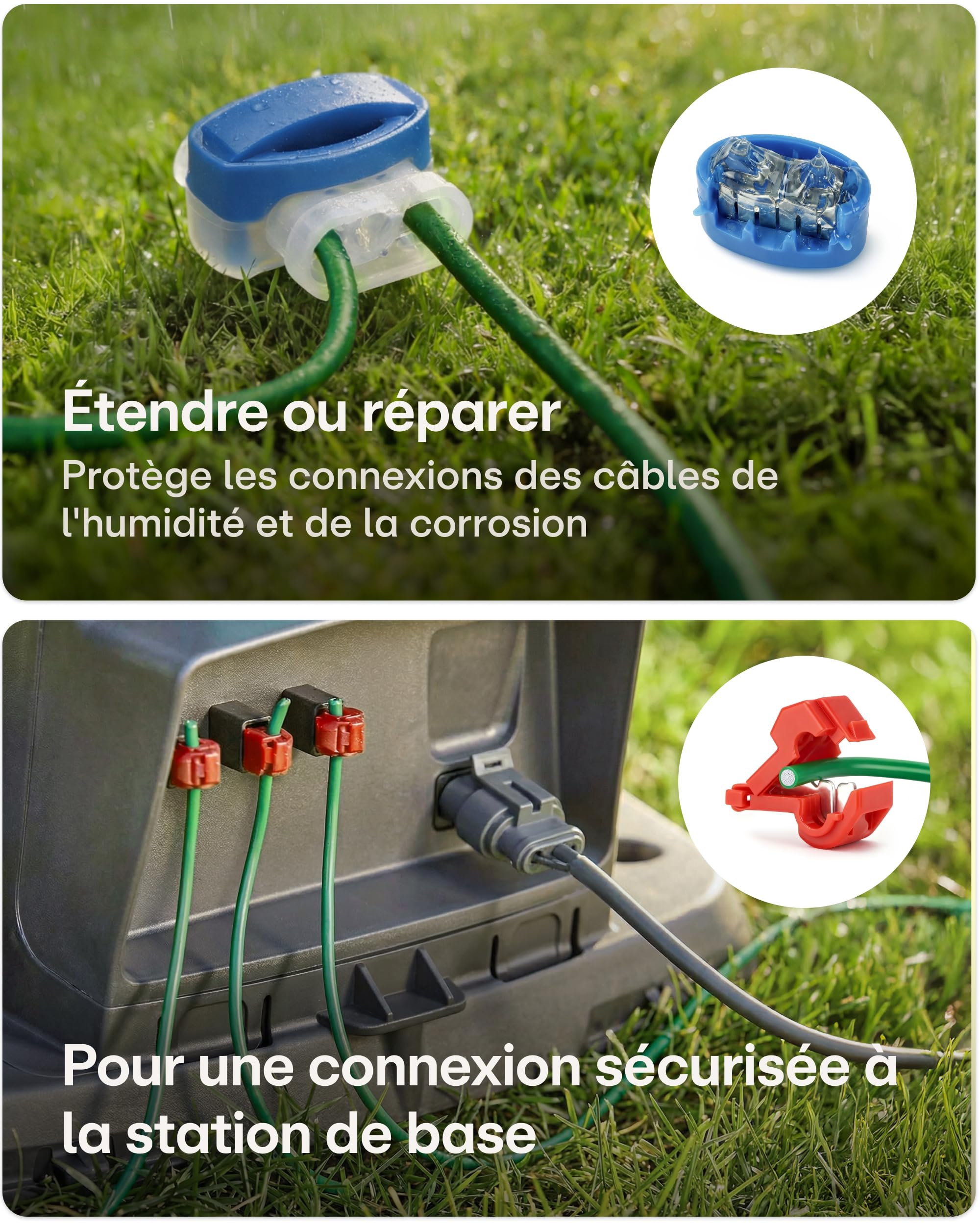 Praknu Kit Fil Robot Tondeuse (150 m) Cable Périphérique + Fil Tondeuse Robot – Avec 150 m de Cable Robot Tondeuse, Cable Peripherique & Connecteurs – Compatibilité Universelle pour Toutes les Marques