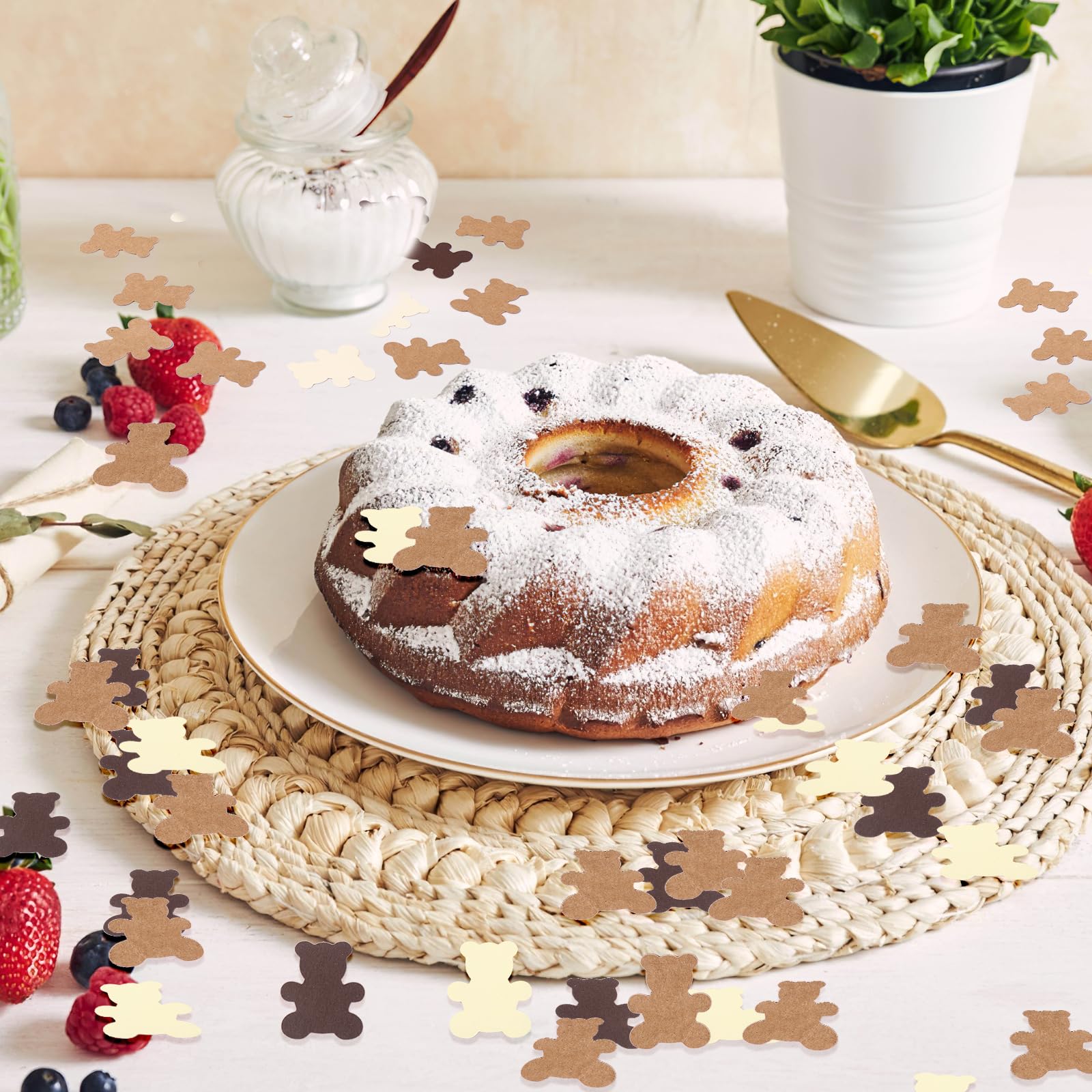 Lot De 300 Confettis En Forme D'ours En Peluche Pour Fête Prénatale