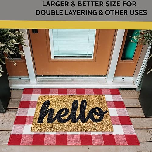 Vista 295 de KILOCOCO Alfombra de rayas beige de 2.3 x 3.6 pies para interiores y exteriores, alfombra tejida a mano de algodón lavable a rayas para puerta Rayas