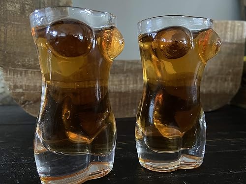 Miniatura 3 de Shots4TheBoys - Paquete de 2 vasos de chupito con forma de cuerpo para mujer; regalo divertido perfecto de elefante blanco, vaso de chupito para