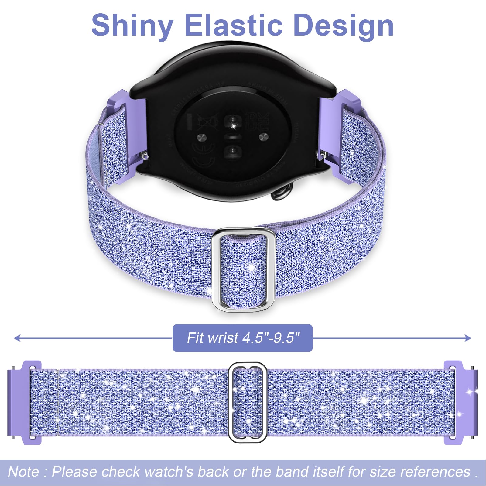 TOPsic Nylon Strap for Amazfit GTS 4, 20mm Watch Band - Sport Bracelet for GTS Series Active, Bip, Purple, 170 mm bis 225 mm - Image 4