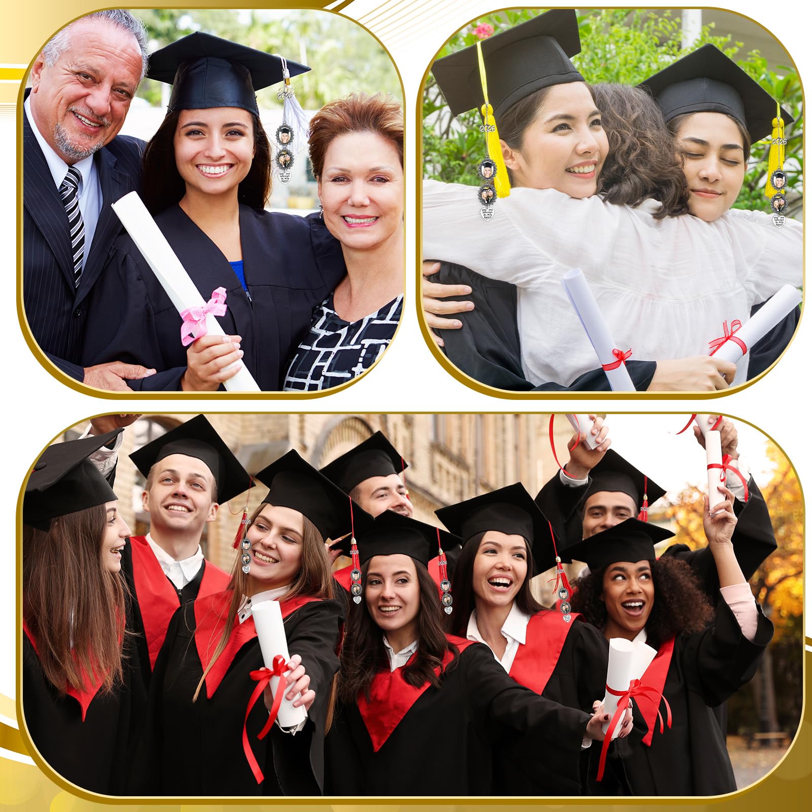 Amazon.com: Sureio 8 Pcs Graduation Cap Memorial Photo Charm