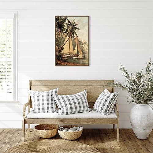 Miniatura 6 de Amanti Art Lienzo enmarcado para pared, 23 x 33 pulgadas, diseño de cayo de ron de Malarz, arte de lienzo enmarcado para decoración de pared, sala