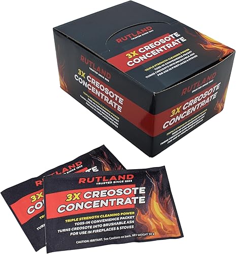 Miniatura 8 de Rutland - Concentrado de creosota, removedor de creosotas de triple potencia, limpiador de chimenea de chimenea, paquete de 20 paquetes