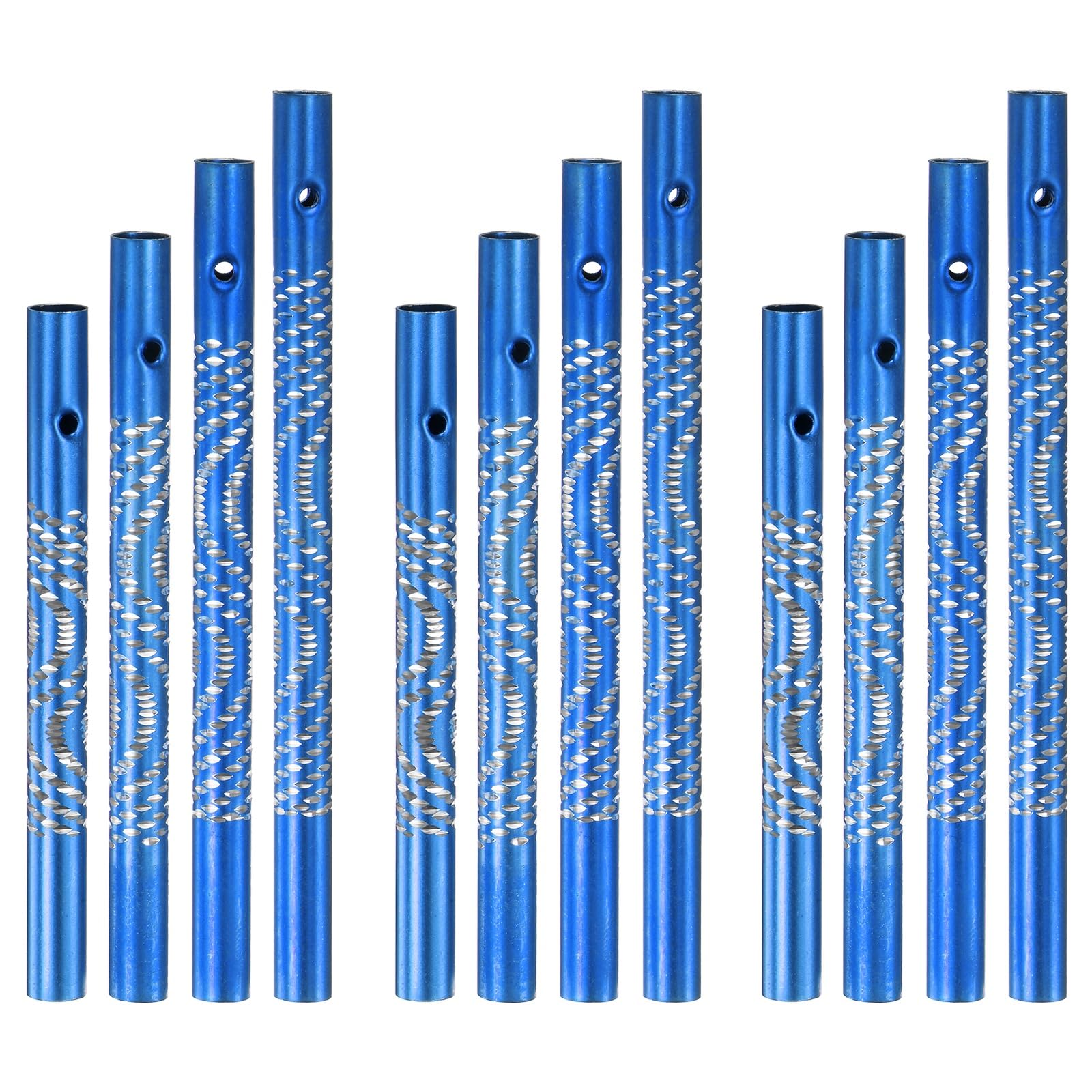 M METERXITY 3-Set Wind Chime Tube 0.8x9/10/11/12cm Metal Wind Bell Sapphire