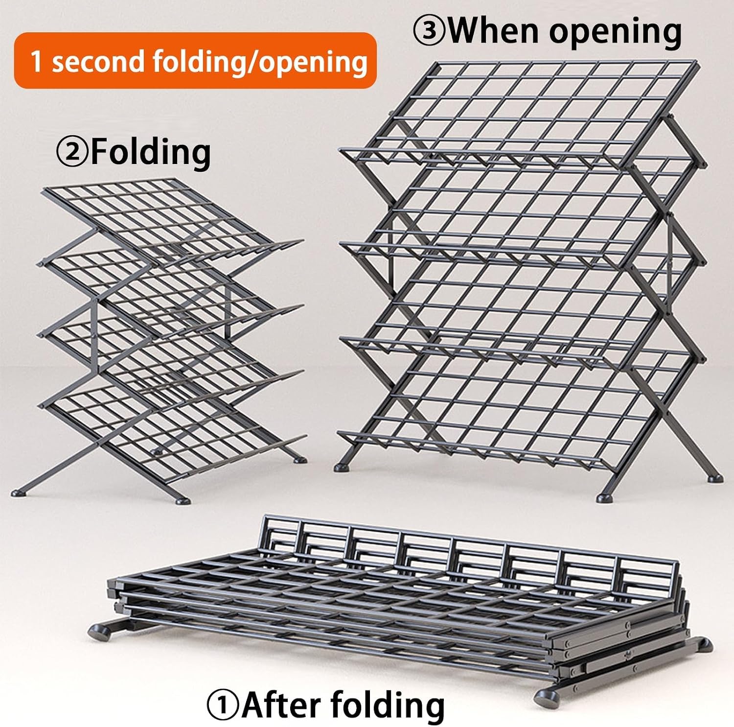 Foldable Shoe Rack, Space-Saving Metal Organizer, Ideal for Hallways and Bedrooms to Maximize Storage in Small Spaces.White,55x30x102cm