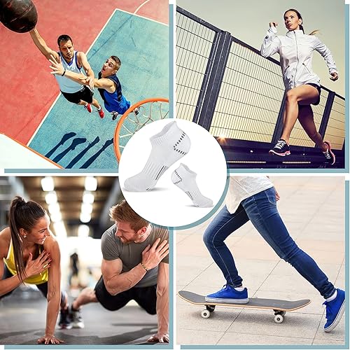 Miniatura 2 de Airacker Ankle Athletic Running Socks Cushioned Breathable Low Cut Sports Tab Socks for Men and Women (6 Pairs)