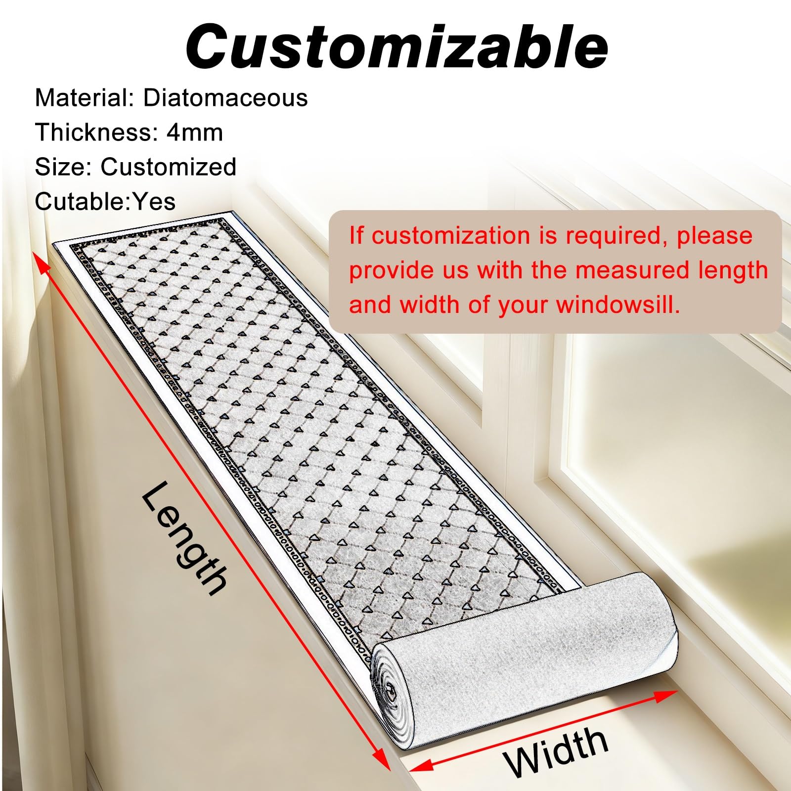 Funda de asiento ajustable impermeable para alféizar de ventana de balcón y balcón, lavable, para ventanas de bahía, bancos y mesas (A 130 x 30 cm)