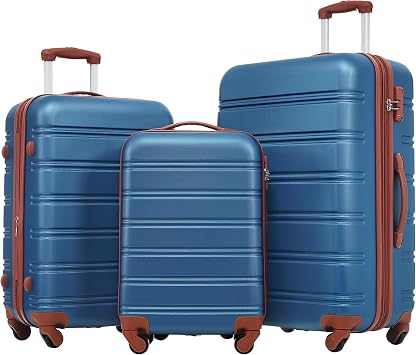 3 Piece Luggage Sets Hardside Spinner Suit Case with TSA Lock 20" 24 28" Available