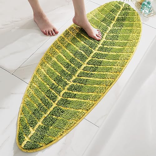 Miniatura 10 de Hsvanyr Alfombras y tapetes de cocina antideslizantes con forma de hoja, absorbentes de agua, agradables para suelo de cocina, baño, dormitorio, 15