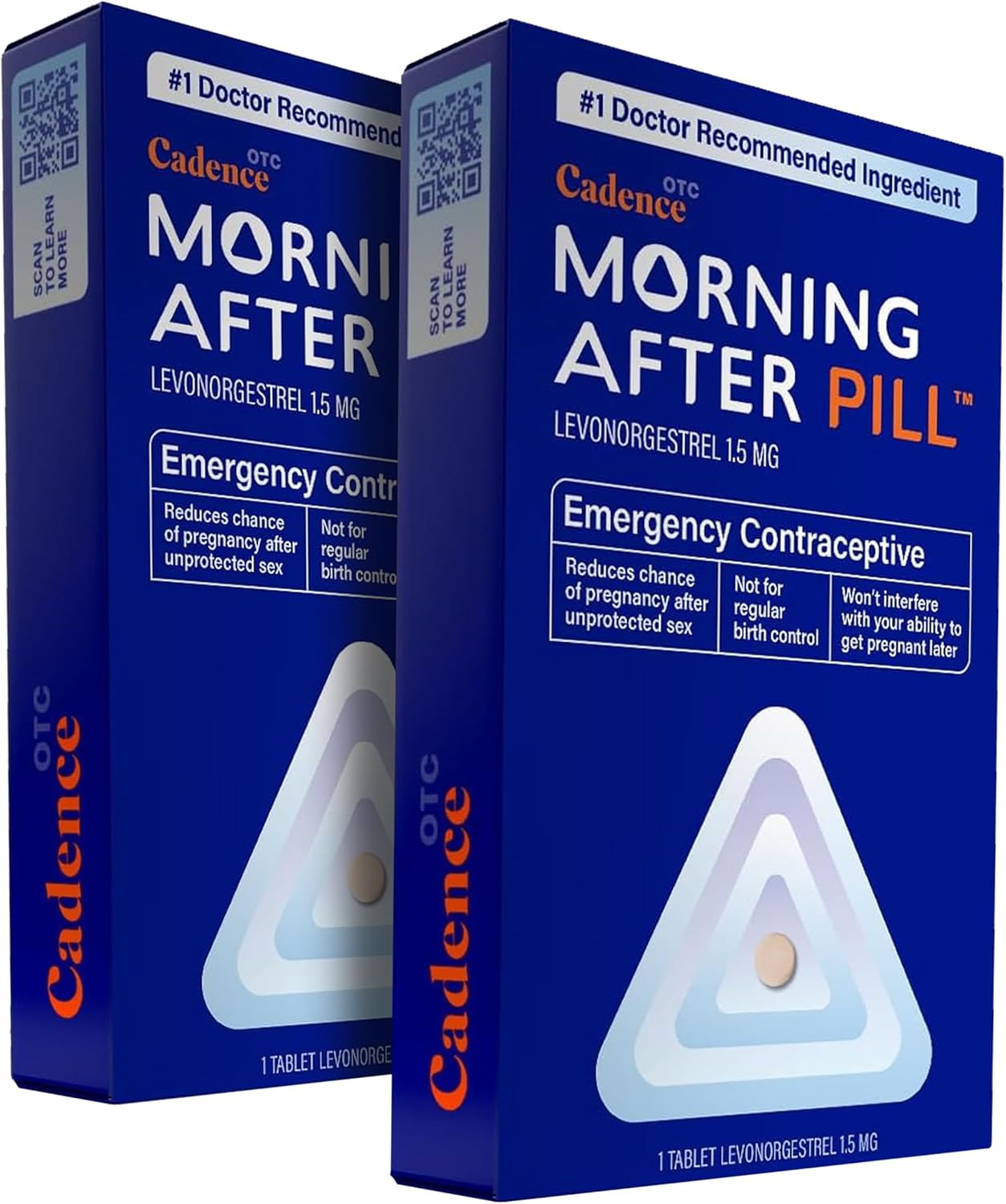 Morning After Pill Emergency Contraceptive, Levonorgestrel 1.5mg, Prevents Pregnancy After Unprotected Sex, Effective Birth Control Pills for Women, Compare to Plan B One-Step – 1 Tablet (Pack of 2)