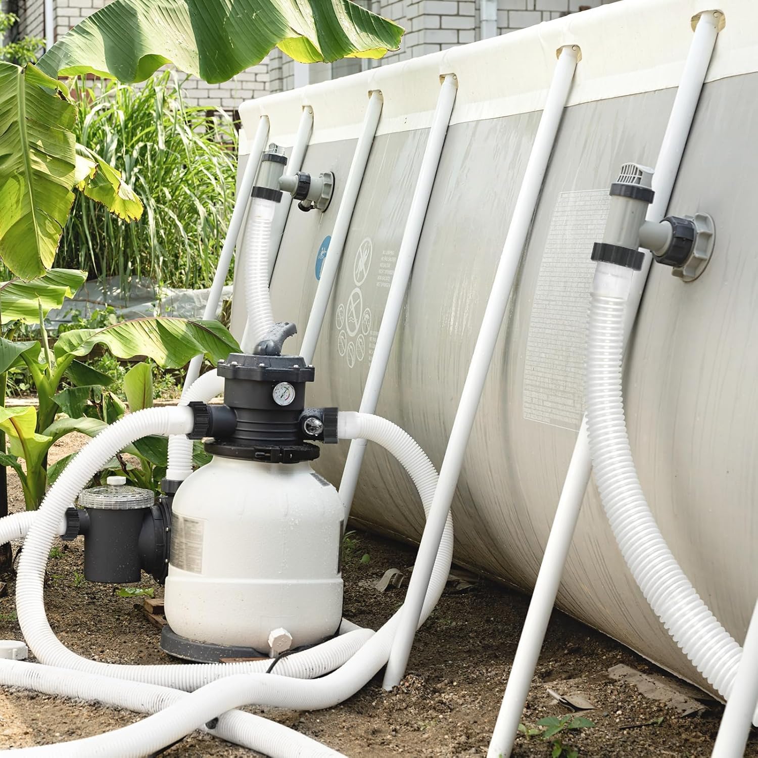 2 Pack 1 1/2 Pool Hose for Above Ground Pool 6ft Pump Replacement Hoses 1.5" EVA Heavy Duty Swimming Pool Hose for Above Ground, Filter Pumps, Saltwater Systems and Sand Filters (White)