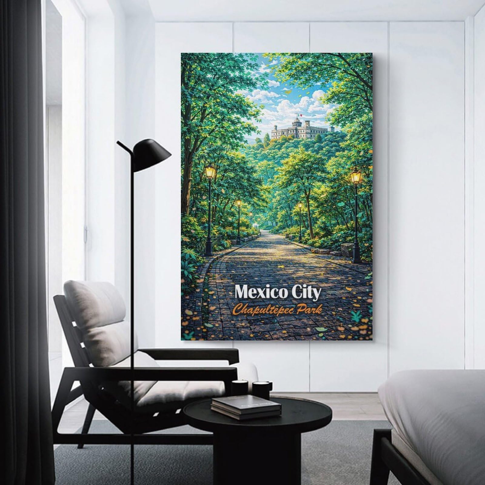Junmoney Chapultepec Park, Mexico City Decorative Canvas Print 20x30inch(50x75cm), for Study, Office Or Focused Interiors, Wall Art That Adds Style to Work Areas