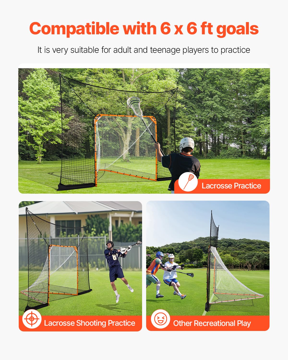 VEVOR But de Crosse Portable – Ensemble Complet d'accessoires d'entraînement avec Couverture étendue pour Jeunes et Adultes