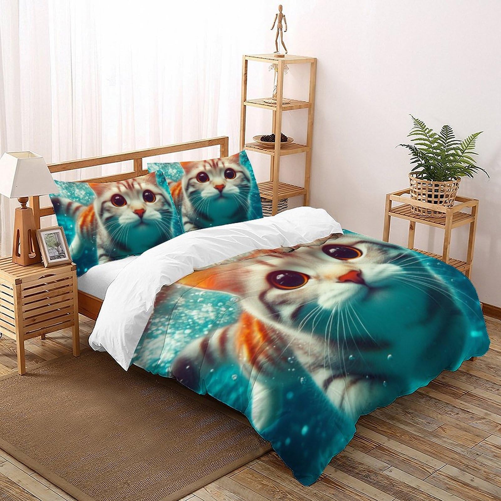Housse de couette chatons plongée transformez la chambre en océan magique