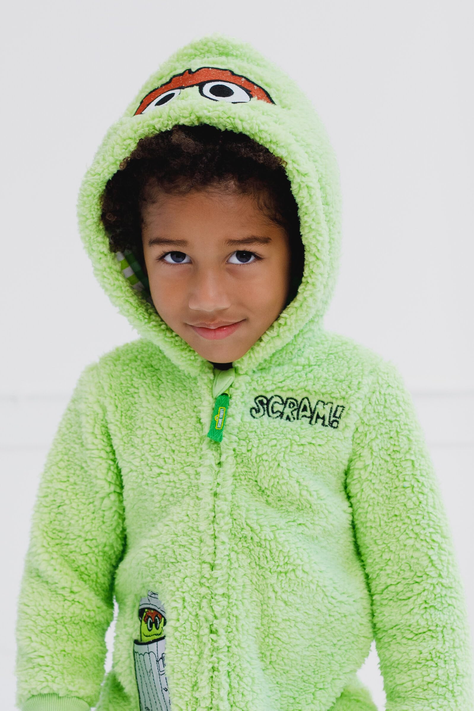 Sesame Street Cozy Sherpa Cosplay-Kostüm mit Reißverschluss, für Neugeborene bis Kleinkinder, Größen (Neugeborene - 4T)