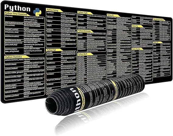 Python Commands Shortcuts Mouse Pad,Large Gaming Mouse Pad for Desk ...