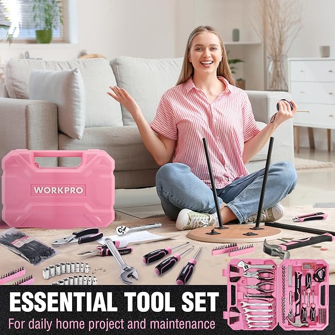 Kit de Herramientas WORKPRO Rosa, 284 Piezas con Maletín miniatura 8