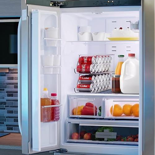 Miniatura 10 de Sorbus Organizador de latas de soda para refrigerador, apilable con tapa, capacidad para 12 latas cada una, sin BPA, organizadores y almacenamiento