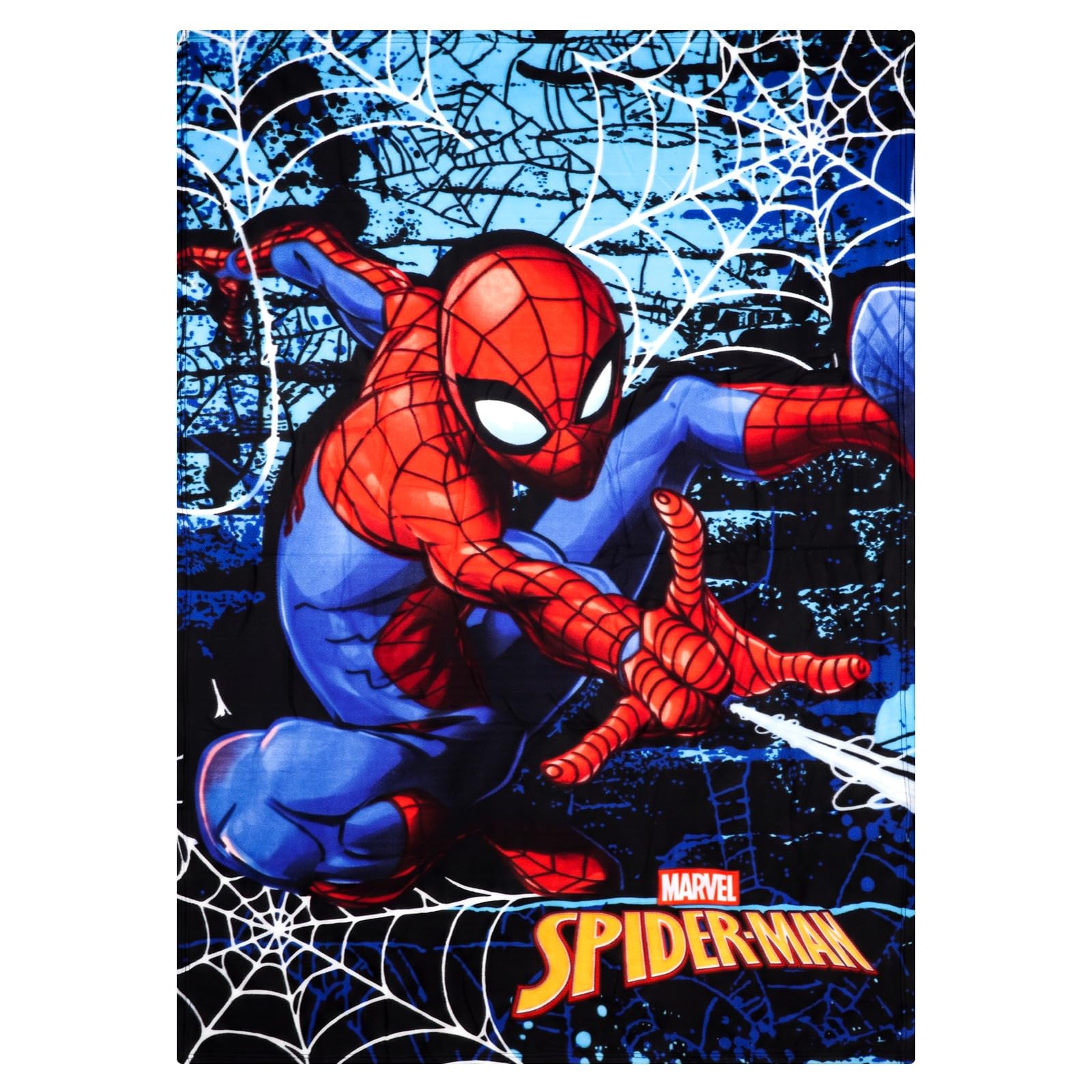 Official Marvel Spider-Man Fleece Blanket for Kids, Licensed Boys Character Throw, Soft and Cosy Blanket for Bed, Sofa and Travel, Spider Web Design, 100 x 140 cm