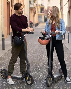 DXH Electric Scooter for Adult - 500W Motor, Max 21 Miles Long Range, 19Mph Top Speed, 10 Tires, Portable Folding Commuting Electric Scooter Adults with Dual Braking System and App Control