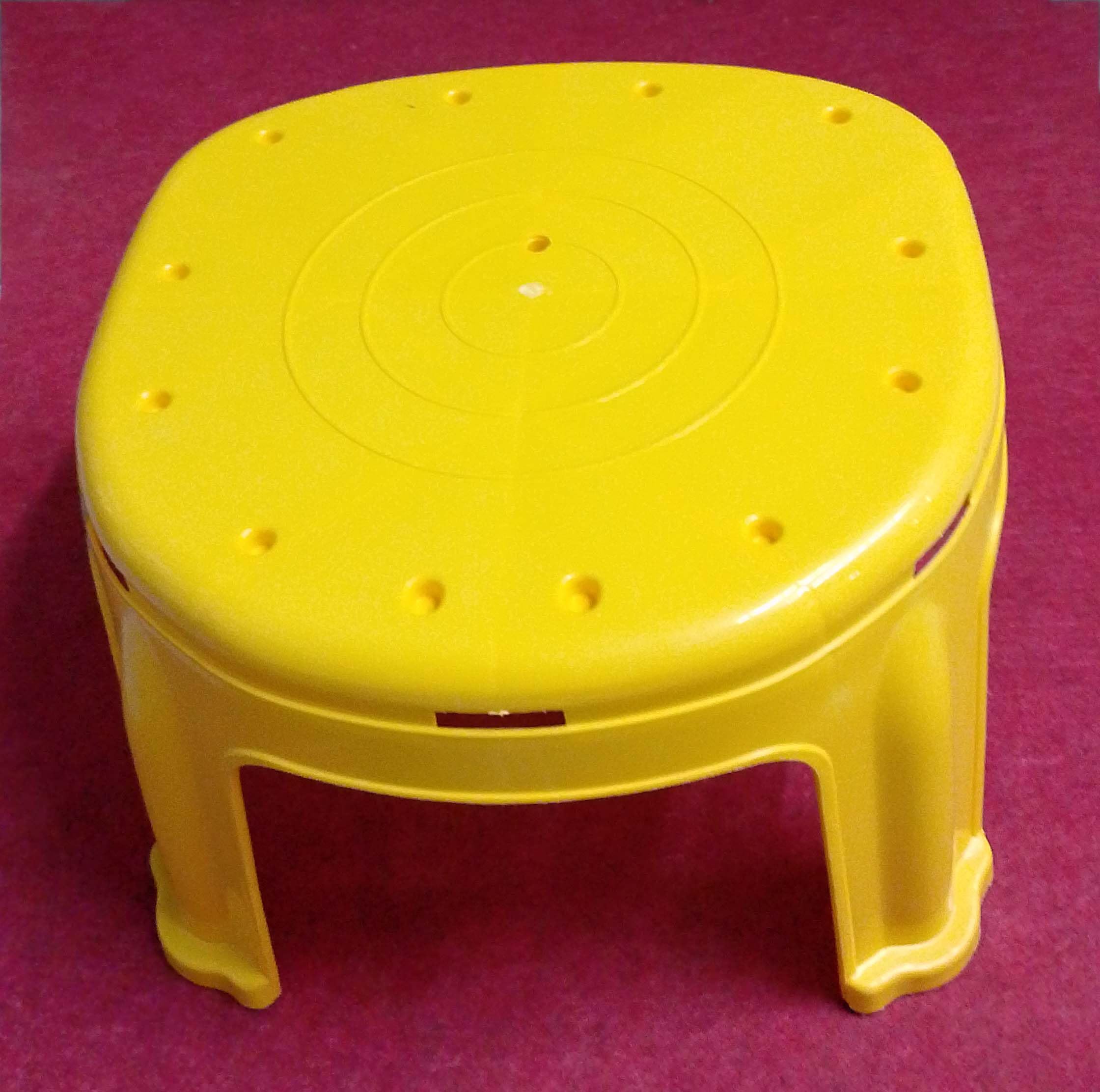 Plastic Strong Round Patla Stool Very Strong 11.5 X 11.5 1pcs Yellow Colour-picture-19