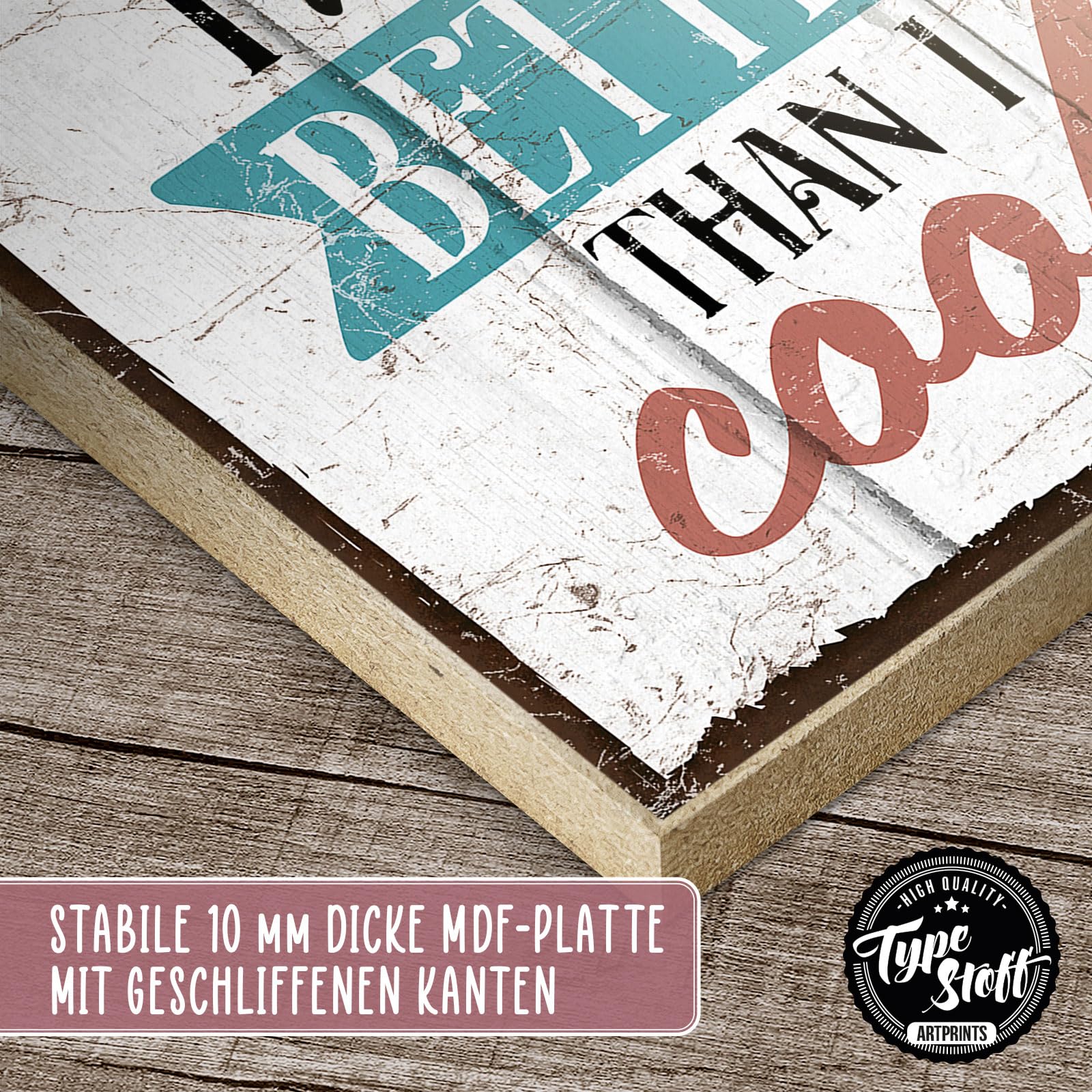 TypeStoff Targa In Legno Con Frase - Cucina - In Stile Vintage