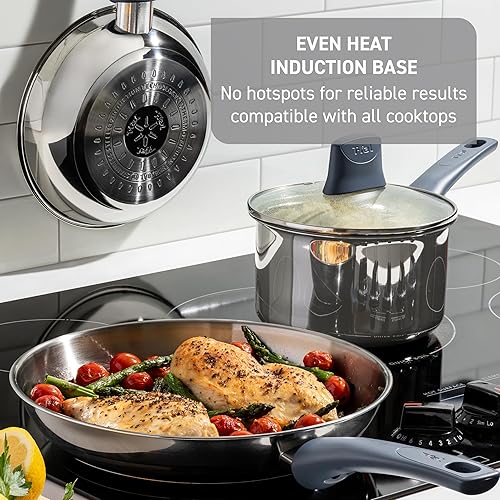 Miniatura 6 de T-fal Essentials - Juego de utensilios de cocina de acero inoxidable de 12 piezas, compatible con inducción, apto para horno 350F, juego de cocina