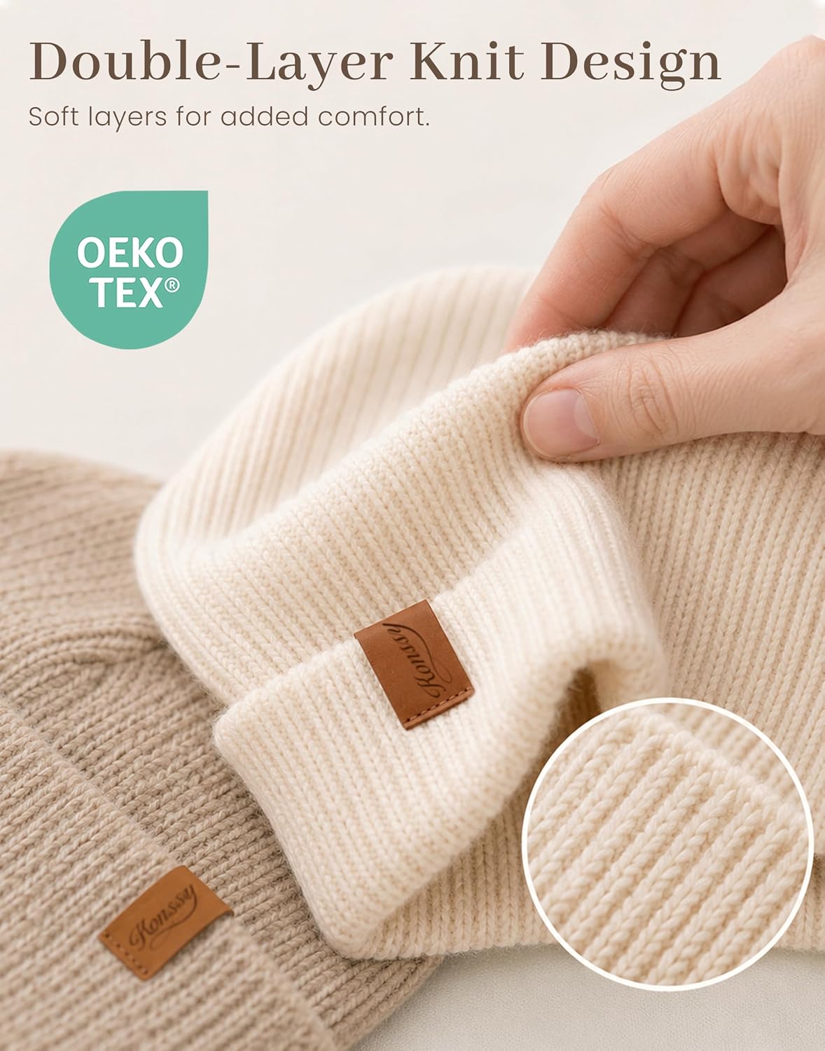Konssy 4-Pack Baby Beanie Winter Hat for Newborn Infant Boy Girl 0-6 Months
