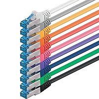 1aTTack.de 10m - 10 colori 10 pezzi - Rete Cavi Cat6a | S-FTP | CAT 6a | doppia schermatura