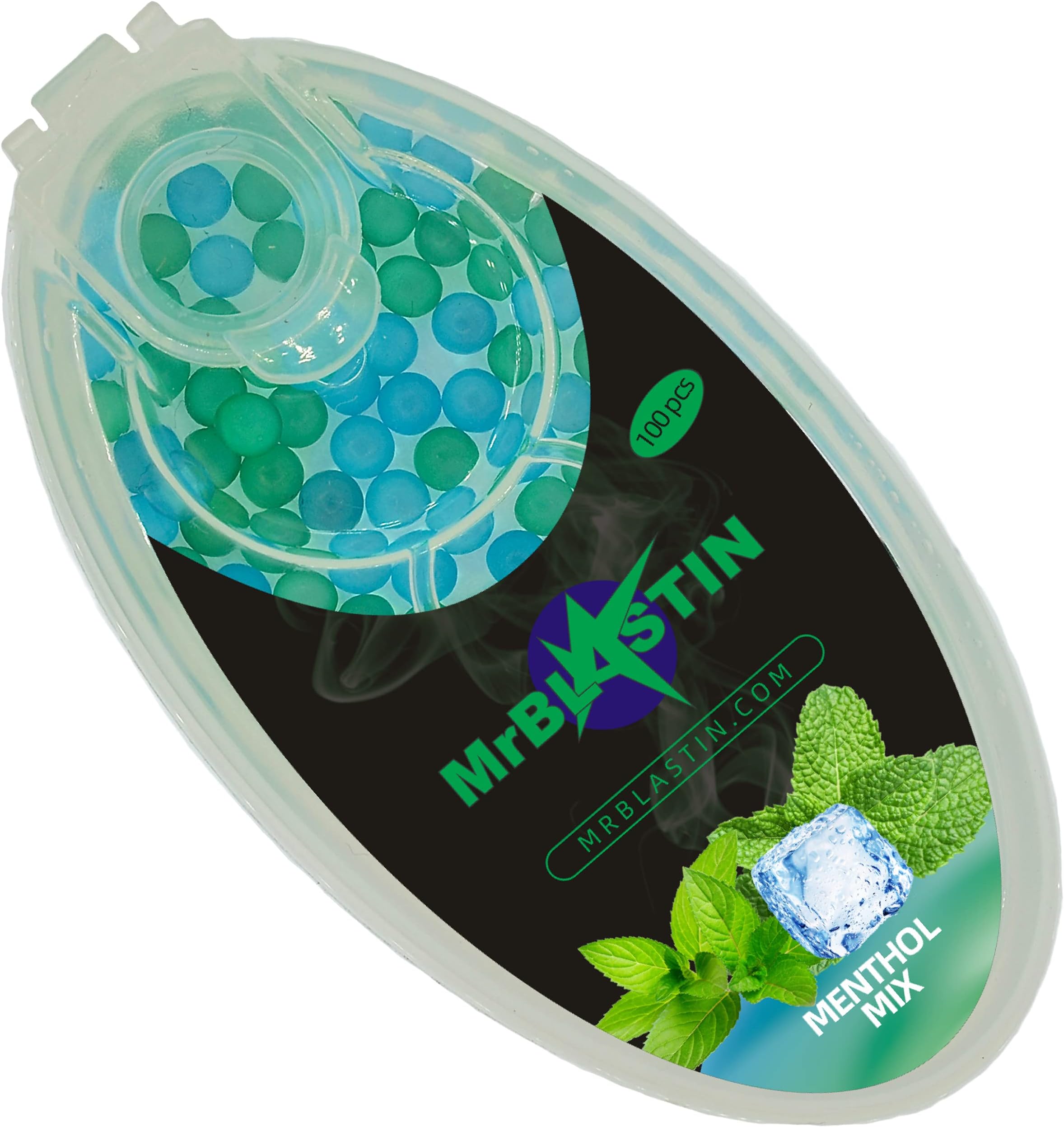100 Crushballs for Cigarette Filters Dispenser Case, Menthol Mint Crush Balls, Flavoured Capsules. Aroma Click on Filter Inserts Beads (Menthol Mix)