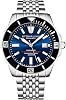 Stuhrling Original Men's Automatic Dive Watch with Swiss Movement, Silver Stainless Steel Case, Stainless Steel Beaded Bracelet