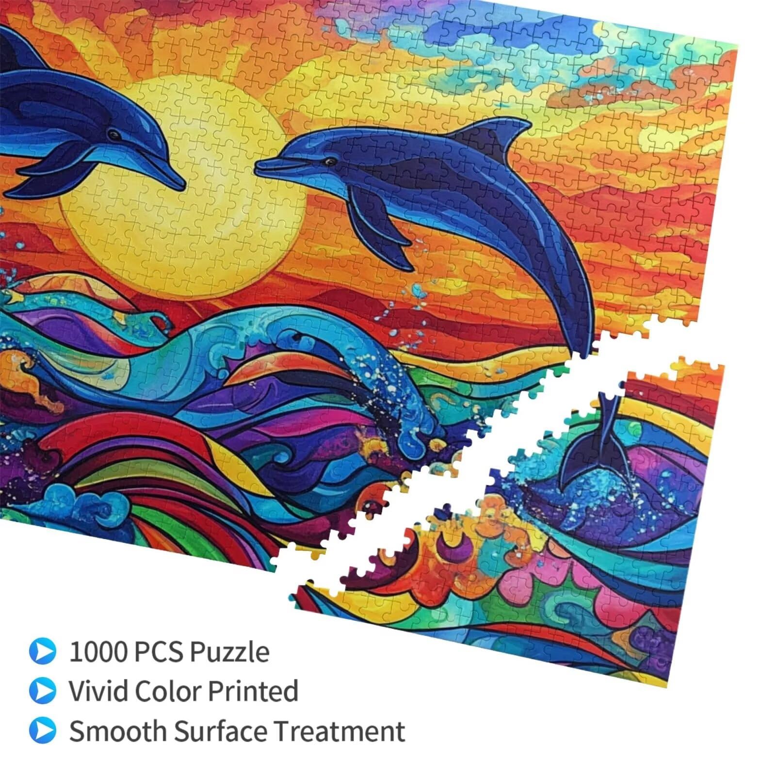 Puzzle Océano 4000 Piezas Delfín Grande Rompecabezas Adultos de Madera, Puzzles Juegos Divertidos/Relajantes/Desafiantes para Adultos y Principiantes, como Regalo para Amigos y Seres Queridos 2T-317