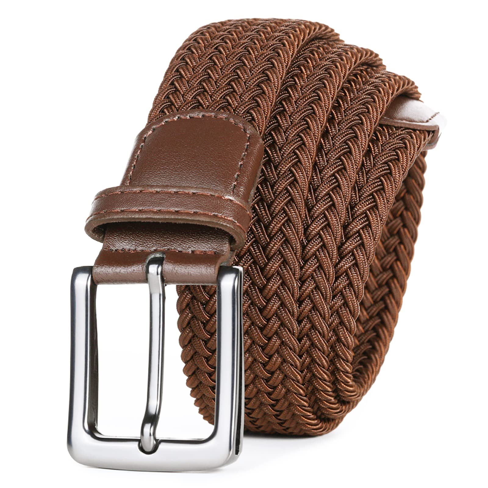 Axkal Unisex Brown Golf Belt Men Elastic Braided Belt Men Women Value Pack, Men’s Elastic Stretch Woven (41''(105Cm) Fits Waist 34''-38'', )