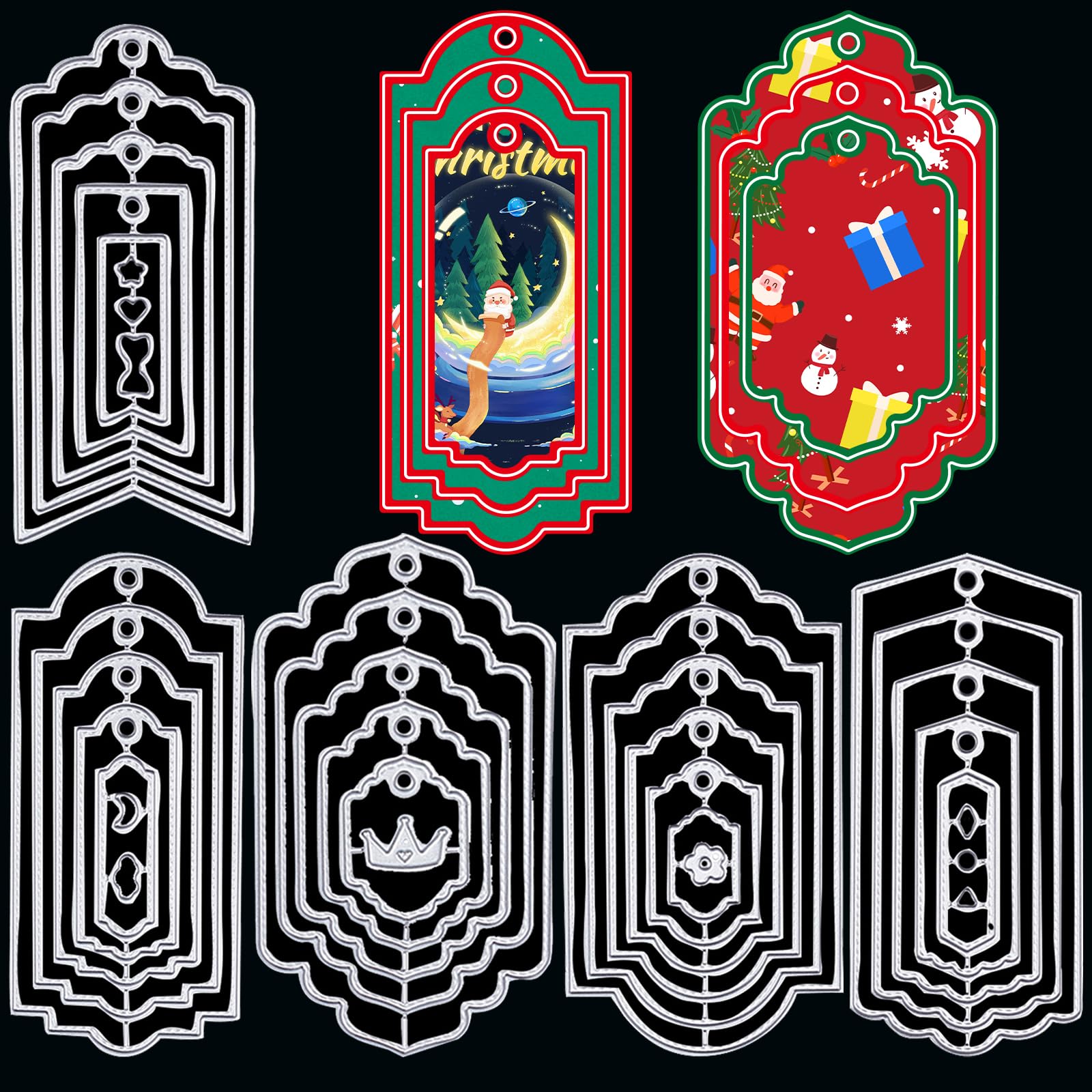 ORIGACH 5 Set 36 Pcs Bookmark Metal Cutting Dies Tag Die Cuts Embossing Stencils Scrapbooking Tool for DIY Card Scrapbooking