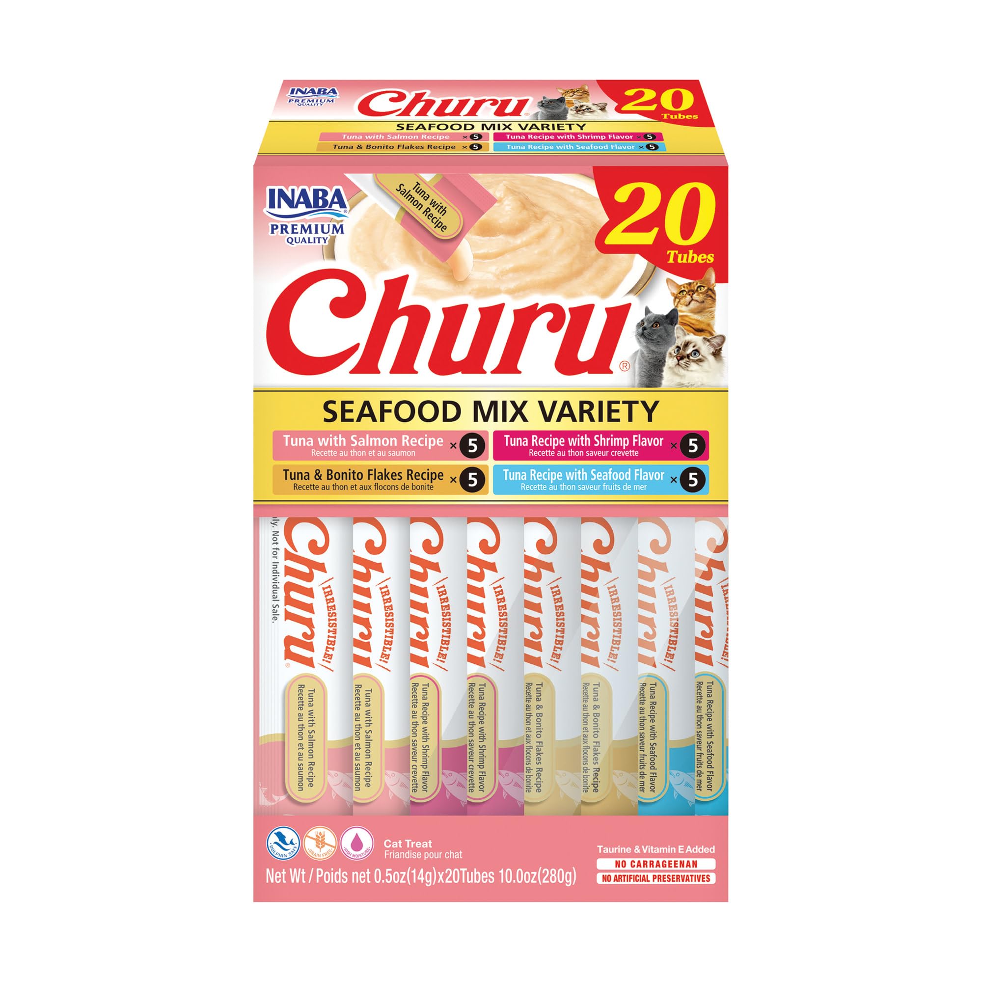 Inaba Churu Seafood Mix Variety Box Cat Treats 20X14G