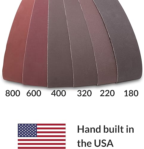 Miniatura 2 de Red Label Abrasives Cinturones de lijado de grano fino de 2 pulgadas x 72 pulgadas, surtido de 6 unidades