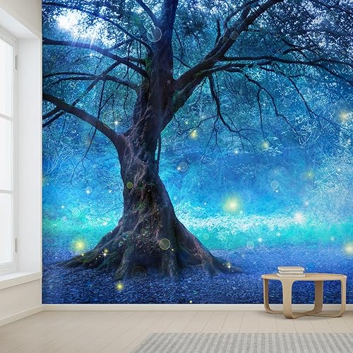 Miniatura 2 de wall26 Mural de pared extraíble de árbol de hadas en bosque místico, papel tapiz grande autoadhesivo - 100 x 144 pulgadas