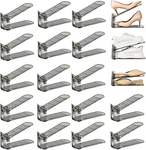 Miniatura 28 de 12 piezas Organizador de ranuras para zapatos, soporte ajustable para ahorrar espacio, organizador de zapatos, bandeja de exhibición para zapatillas