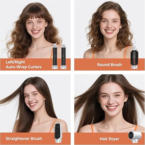 Miniatura 4 de Cepillo secador de pelo 5 en 1, cepillo secador de pelo de 110 a 120 V, secado rápido y 3 cepillos de aire caliente de temperaturas ajustables,