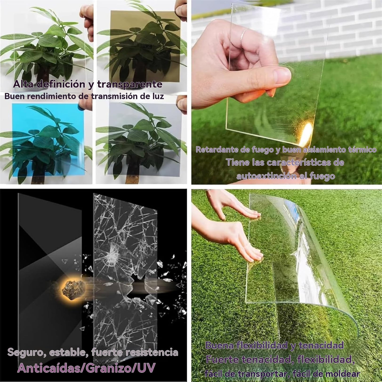 Thalassa 0.8×15m Placas de Policarbonato Planchas Protección UV Paneles de Techo Transparente metacrilato fáciles de Cortar Solarios y Cerramientos Paneles de Repuesto Protección de Alta Resistencia