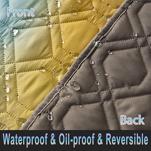 Miniatura 3 de Fundas impermeables para sofá de 3 plazas de 68 pulgadas, reversibles, reutilizables, estampadas, protector de muebles para perros, gatos, mascotas,