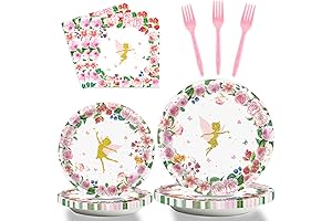 Tevxj 96PCS Fairy Tableware Set - Make Your Fairytale Dreams Come True