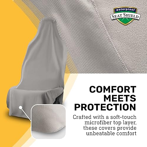 Miniatura 5 de Waterproof SeatShield UltraSport - Protector de asiento (gris)  La funda original extraíble para asiento de coche  suave a prueba de olores, protege