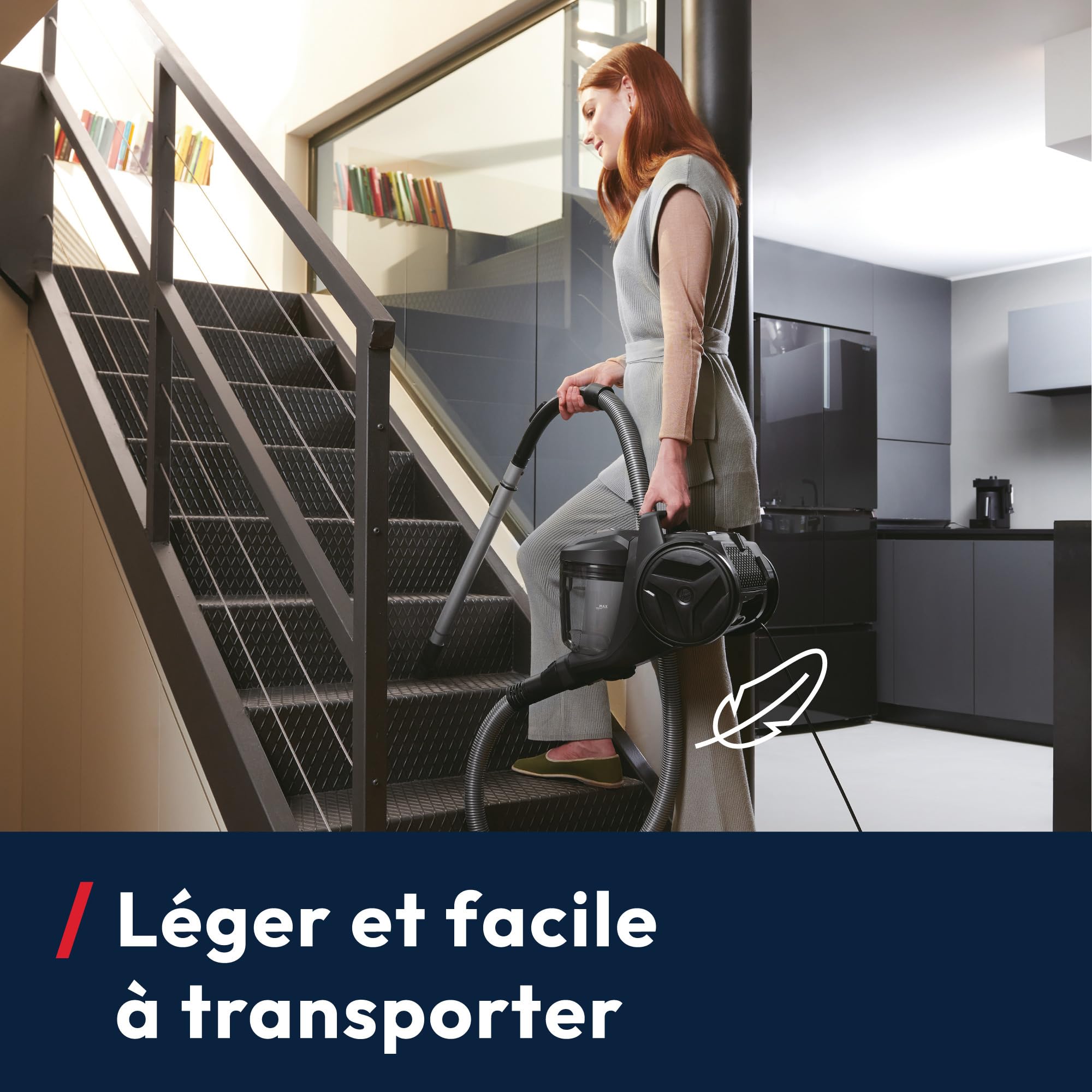 Hoover HP1 Home Aspirateur Traineau sans Sac Compact et Puissant HPZ107HM, Haute-Performance, 2 Brosses Sols Durs-Tapis & Spéciale Parquet, Tech. Cyclonique, Filtre Lavable, Vidage Facile,Accessoires