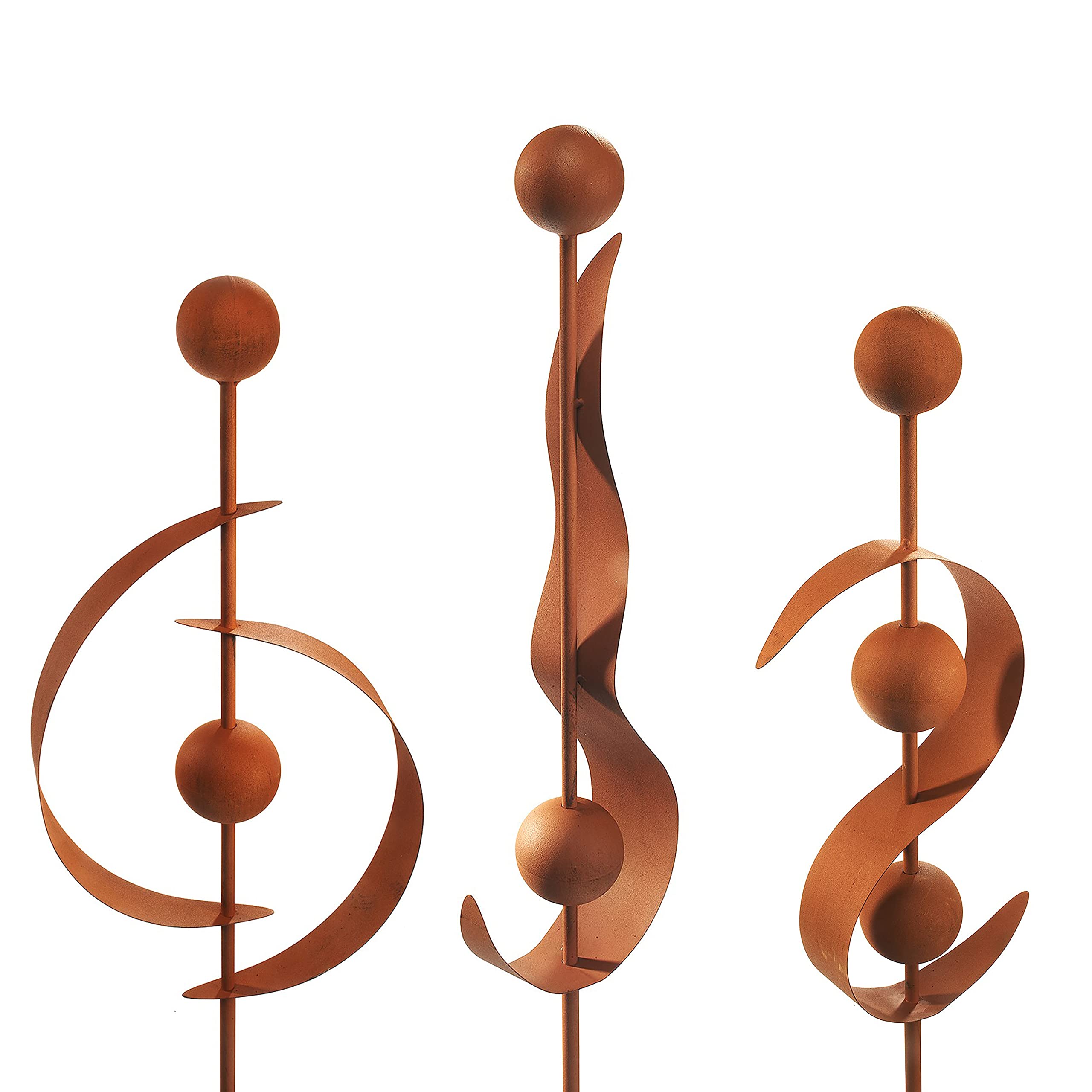 Kobolo Gartenstecker Rusty 3er Set Metall in Rostoptik 106 cm